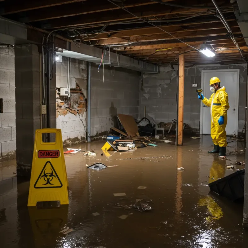 Flooded Basement Electrical Hazard in Laurel Bay, SC Property