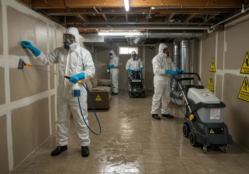 Basement Moisture Removal and Structural Drying process in Laurel Bay, SC